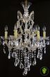 Pair of Italian Marie Therese Chandeliers with Glass Bobeche Drip Pans and Icicle Pins
