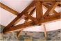 King post truss with straight struts in Oak