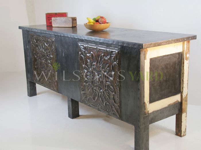 Zinc topped bar counter