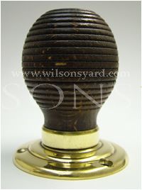 Beech Beehive Handle with Brass Stud and Brass Back PlateHidden