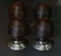 Hand made Beech Beehive Door Handles / Knobs with Nickel Back Plate