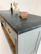 Hand made Edwardian zinc topped kitchen island 