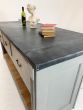 Hand made Edwardian zinc topped kitchen island 