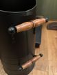 Metal coal shuttle with wooden handles