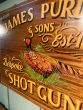 James Purdy shotgun wooden sign