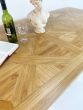 Beautiful Elm parquet topped dining table