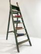 Edwardian green wooden step ladders (Decorative use only)