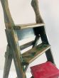Edwardian green wooden step ladders (Decorative use only)