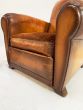 1930's French leather salon chair