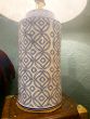 China blue table lamp with white shade