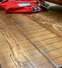 Salvaged ebonized Douglas Fir plank flooring 