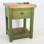 Green painted butchers block