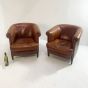 Pair of beautiful vintage leather club chairs