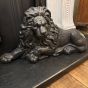 Amazing pair of 19th century cast iron lion unicorn Andirons (Circa 1890)