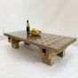 Converted Vintage Champagne bottle rack coffee table 