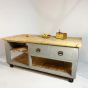 Original industrial Kitchen Island on castor wheels