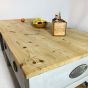 Original industrial Kitchen Island on castor wheels