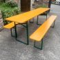 German beer keller table with two benches