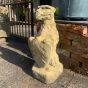 Pair of stone Griffin hounds