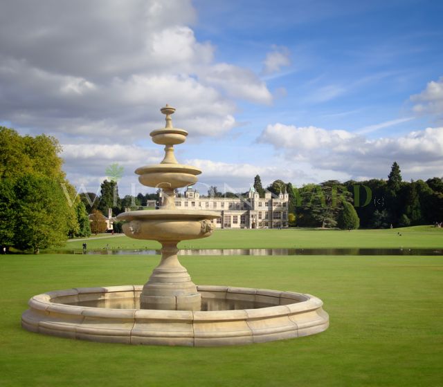 3 Tier Georgian Chalice water fountain & 4.5 pool surround