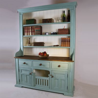 Fantastic painted Green / Blue  kitchen dresser  