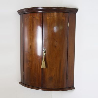 Splendid bow fronted Georgian Mahogany cupboard - SOLD REF INV NO: 117843