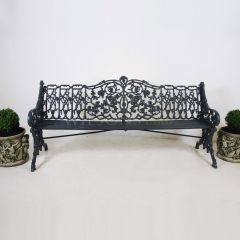 Magnificent detailed cast iron Coalbrookdale style benches