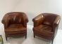 Pair of beautiful vintage leather club chairs