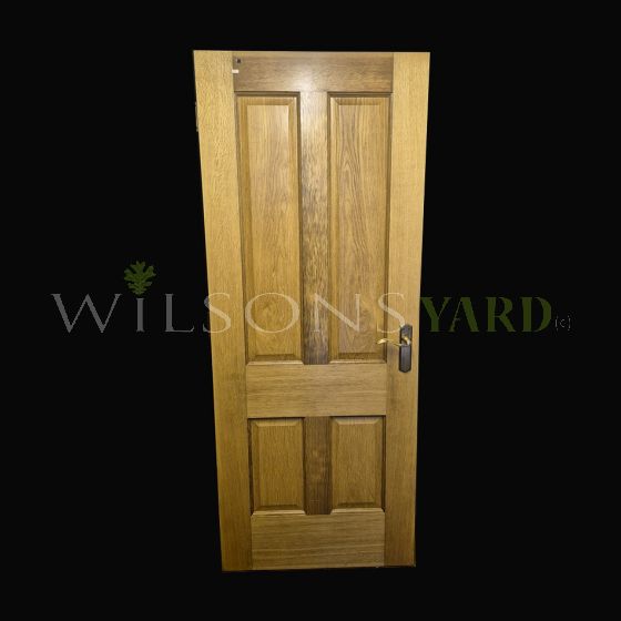 4 Panel Oak Vaneer Door with Brass Handle