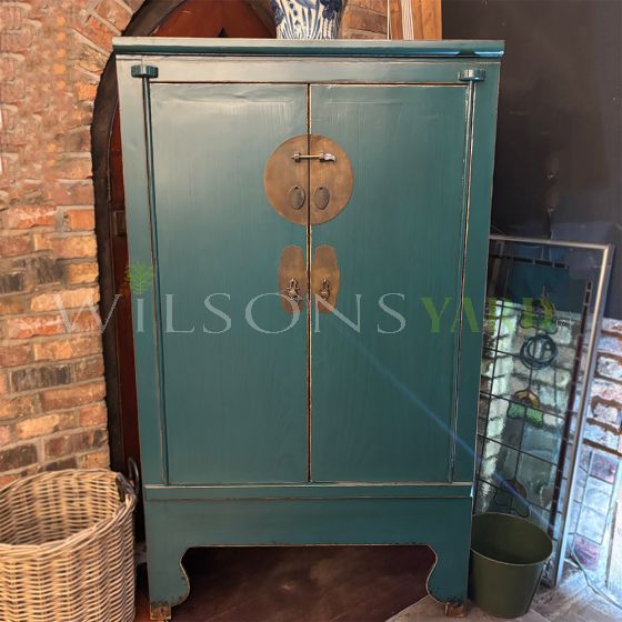 Antique style Shanxi Blue Tall 2 Door Cabinet