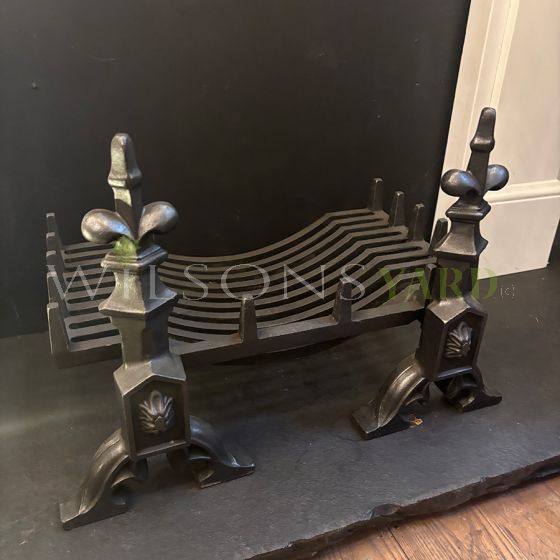Black cast iron dog grate