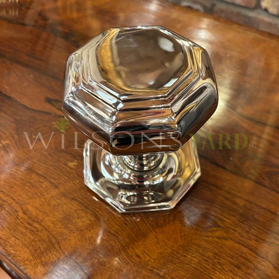 Large Nickel Octagonal Centre Door Pull