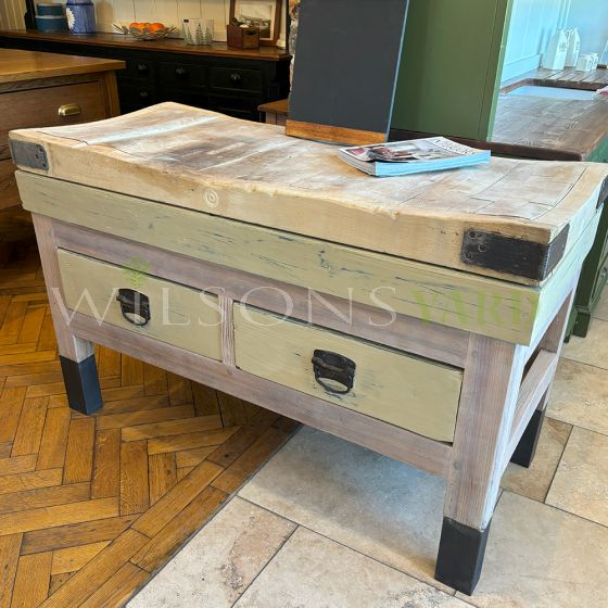 Large antique butchers block