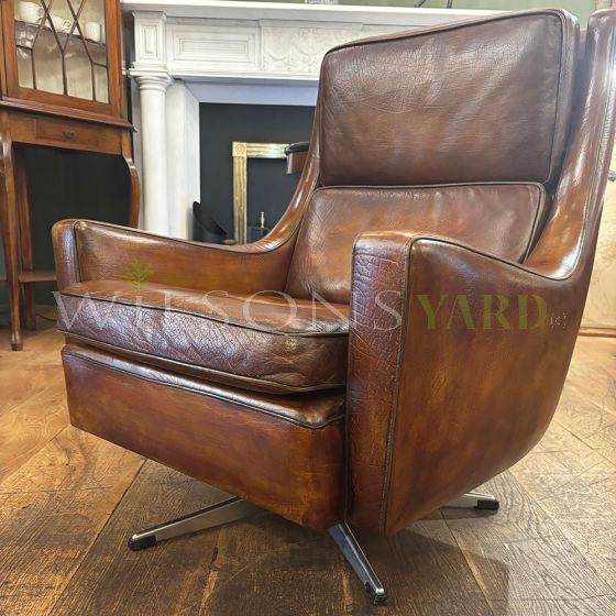 Vintage leather Danish Armchair