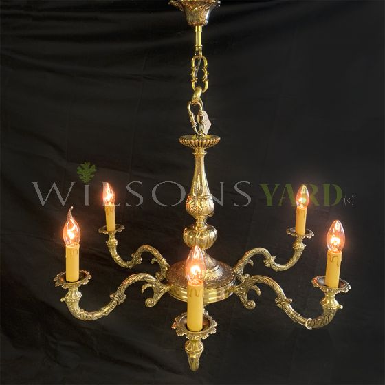 Restored French foliate chandelier 