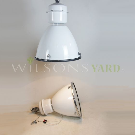 Large Eastern Block Industrial Lights – White