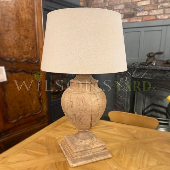 Natural wooden table lamp & shade