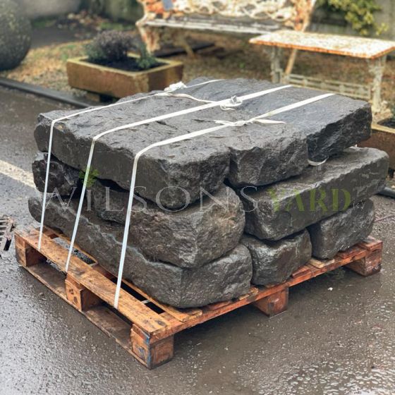 Superb batch of reclaimed original dark granite kerb stones