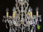 Pair of Italian Marie Therese Chandeliers with Glass Bobeche Drip Pans and Icicle Pins