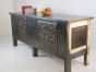 Zinc topped bar counter